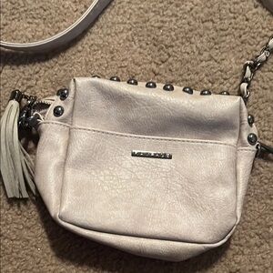 Rampage Biege Crossbody Bag with Silver Studs and Chain Strap